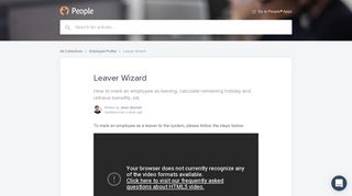Leaver Wizard | People® Help Center