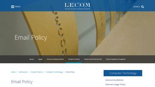 Email Policy - LECOM Education System