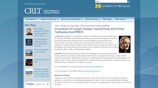 Innovations for Larger Classes: LectureTools and Online Textbooks ...