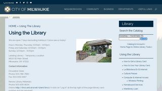 Using the Library | City of Milwaukie Oregon Official Website