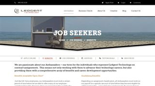 Benefits | Job Seekers | Ledgent Technology & Engineering