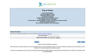 Pay Your Bill Online - Login - Lee Health