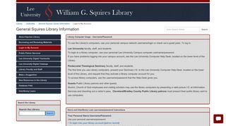 General Squires Library Information - LibGuides at Lee University