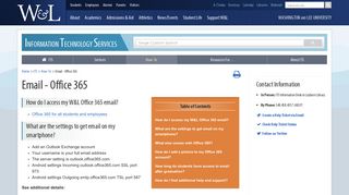 Email - Office 365 : Washington and Lee University