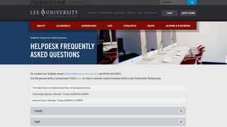 Helpdesk FAQ - Lee University