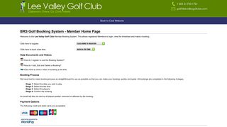 BRS Online Golf Tee Booking System for Lee Valley Golf Club