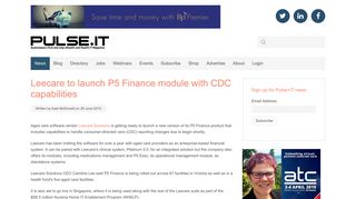 Pulse+IT - Leecare to launch P5 Finance module with CDC capabilities