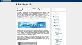 Files Network: Want to join LeechersLair? Final day of open signup