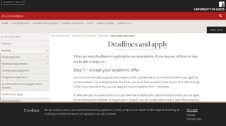 Deadlines and apply - Leeds University Accommodation - University of ...