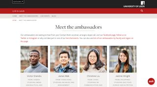 Meet the ambassadors - Link to Leeds - University of Leeds