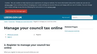 Register to manage your council tax online - Leeds City Council