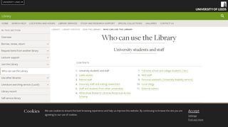 Who can use the Library - Leeds University Library - University of Leeds