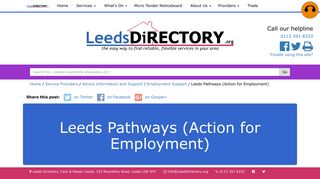 Leeds Pathways (Action for Employment) - Leeds Directory