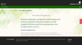 How to enrol on your modules - For students - University of Leeds