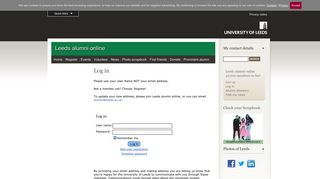 Log in or register - Leeds Alumni Online - University of Leeds