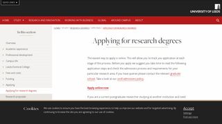 University of Leeds | Study > Research degrees > Applying > Applying ...