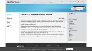 Leeds Learning Network delivers faster web access for customers with ...