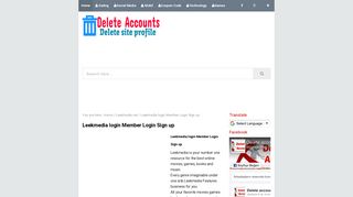 Leekmedia login Member Login Sign up - Delete Your Online Accounts