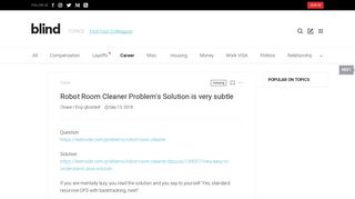 Robot Room Cleaner Problem's Solution is very subtle - Blind