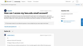 How can I access my leeu.edu email account? - Microsoft Community