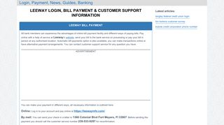 Leeway Login, Bill Payment & Customer Support Information