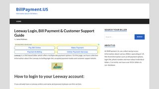 Leeway - www.leewayinfo.com | Bill Payment & Account Login Guide