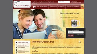 Credit Cards - Legacy Bank