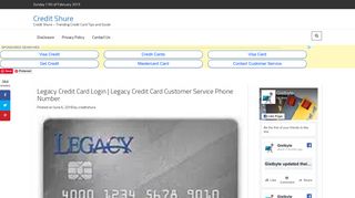 Legacy Credit Card Login | Legacy Credit Card ... - Credit Shure