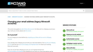 Mojang | Changing your email address (legacy Mine...