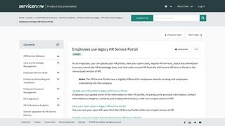 Employees use legacy HR Service Portal