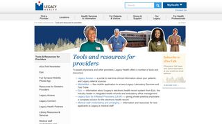 Tools and resources for providers - Legacy Health