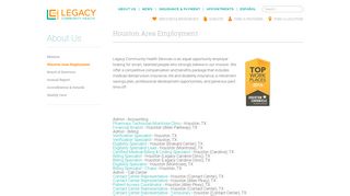 Houston Area Employment | Legacy Community Health