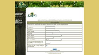 Legacy of Leesburg - Login Request