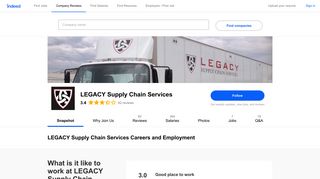 LEGACY Supply Chain Services Careers and Employment | Indeed.com