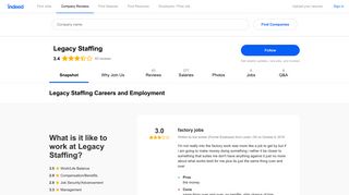 Legacy Staffing Careers and Employment | Indeed.com