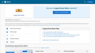 LegacyTexas Bank: Login, Bill Pay, Customer Service and Care Sign-In