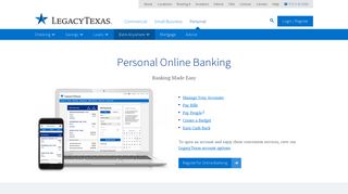 Personal Online Banking | LegacyTexas