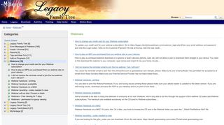 Legacy Family Tree - Webinars