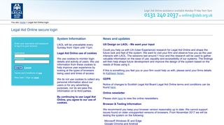Legal Aid Online secure login - Scottish Legal Aid Board