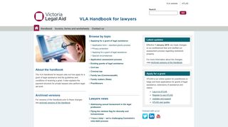 VLA Handbook for lawyers - Victoria Legal Aid