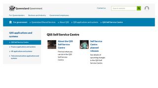 QSS Self Service Centre | For government | Queensland Government