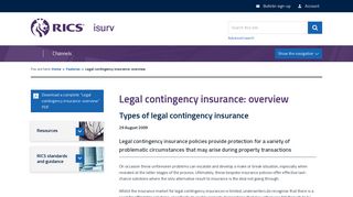 Legal contingency insurance: overview - iSurv