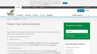 Renewing your Home Insurance policy | Legal & General