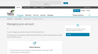 Managing your account | Legal & General