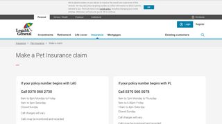 Make a claim | Pet insurance | Legal & General