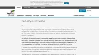 Legal & General - Security information