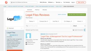 Legal Files Reviews 2018 | G2 Crowd