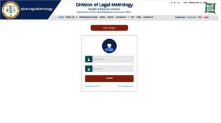 User Login - Legal Metrology