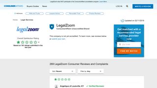 Top 259 Reviews and Complaints about LegalZoom