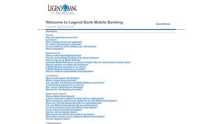 Legend Bank Mobile Banking - First Data